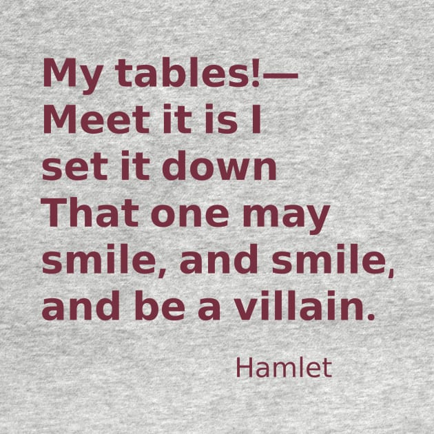 My tables! Hamlet quote by Obstinate and Literate